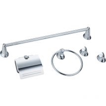 Kit de baño en color cromo modelo Gredos