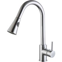 Grifo monomando extraible de caño alto para fregadero modelo Ciprés