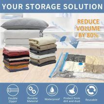 Lot de 1/3/6 sacs de rangement sous vide pour vêtements, couvertures, chemises, organiseur de rangement pour dortoir, placard, armoire, chambre à