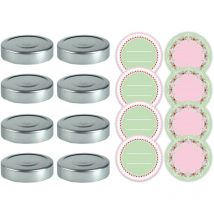 Dr.Oetker 3230.0 Set da 8 Coperchi, Alluminio, Multicolore, 8,5 x 8,5 x 1 cm