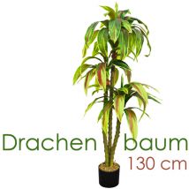 Drachenbaum Künstlich Kunstbaum Kunstpflanze Kunstbaum Künstliche Pflanze Künstlicher Baum Deko Innendekoration 130 cm Decovego