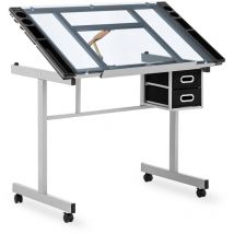 Drafting Desk Drawing Art Desk Tiltable 0 - 62° Glass 104 x 60cm