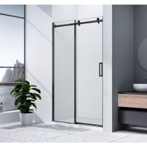DRAGON BLACK Porte de douche 1500mm, verre clair