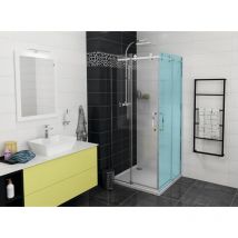 Gelco - dragon Porte de douche pour entrée d'angle 800 mm, verre clair