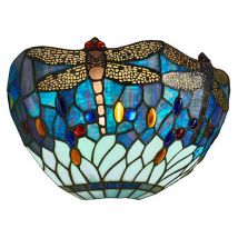 Interiors 1900 - Dragonfly Blue wall lamp, glass and metal