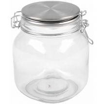 Buri - Drahtbügelglas 1L mit Edelstahl-Deckel Vorratsglas Aufbewahrungsglas Vorratsdose