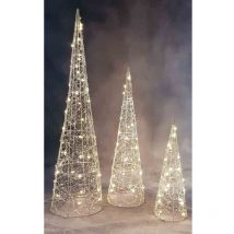 Drahtkegel-Set 3-teilig 90 led 40/60/80 cm, mit Timerfunktion 6/18h