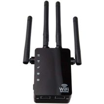 Drahtloser Wlan-signalverstärker Dualband-repeater 1200m Hochleistungsrouter 2,4 Und 5g (schwarz, 90x173x70mm)