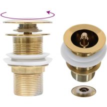 Drain à poussoir sans débordement Doré 6,4x6,4x9,1 cm - The Living Store