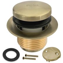 Feiyue - Drain de baignoire - Kit de drain de baignoire Tip avec plaque frontale de trop-plein à deux trous, ensemble de drain de baignoire Bron