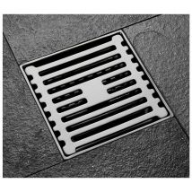 Drain de Douche, Acier Inoxydable Anti-Odeur Filtre Cheveux, Drain de Plancher en Laiton Passoire pour Salle De Bain Large Calibre, Carré 100 x 100
