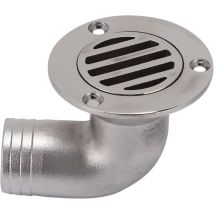 Drain de plancher de pont de bateau, dalots de drainage de pont en acier inoxydable marin 316 à 90 degrés de 1-1/2 pouce (38 mm), dalots de drainage
