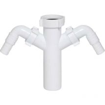 Aniplast - 1 1/2 x 40mm Drain Waste Trap Pipe Double Dishwasher Input