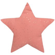Coussin enfant Berlingot étoile rose terracotta 40x40cm - Atmosphera créateur d'intérieur