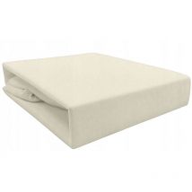 Drap coton JERSEY avec élastique 160x200 crème