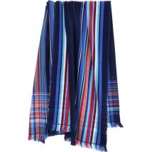 Drap de plage fouta en coton et éponge 100 x 180 cm thea bleu