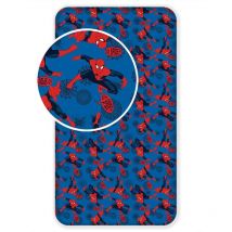 Drap housse en coton 90x200 Spiderman Spider Man bleu 9626 pour enfant