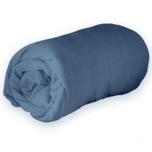 Drap housse en jersey uni Bleu 160x200