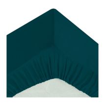 Drap Housse 1 Personne 'Percale' 90x190cm Bleu Egéen