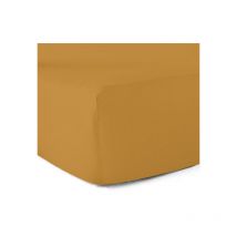 Drap-housse 100% coton 57 Fils Safran 160 x 200 cm - Bonnet 30 cm