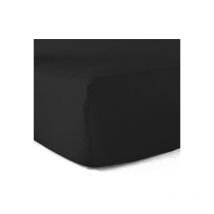 Drap-housse 100% coton 57 Fils Noir 180 x 200 cm - Bonnet 30 cm