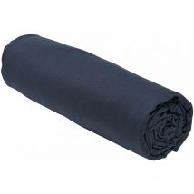 Drap housse 100% coton bio 140x200 cm bonnet 30 cm Bleu Navy