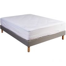 Drap housse 100% coton blanc bonnet 40 cm 180x200