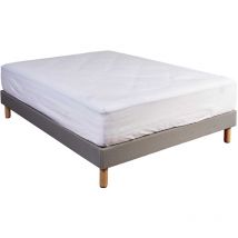 Drap housse 100% coton blanc bonnet 40 cm 160x200