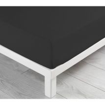 Drap Housse 100 % Coton - Lina - 180x200cm - noir.