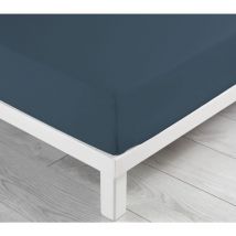 Drap Housse 100 % Coton - Lina - 140x190cm - Bleu nuit.