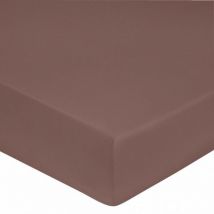 Univers D Cor - Drap housse 100% Satin de coton Peigné / 80 fils /cm² - Bois de Rose - 140 x 190 cm