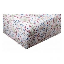 Spannbettlaken aus 100% gekämmtem Baumwollsatin / 80 Fäden /cm² - Spannbettlaken ombellifere - 90 x 190 cm Mütze 30 cm - rouge