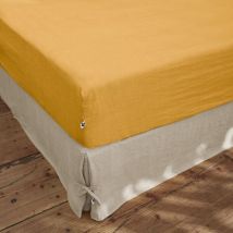 L'effet Papillon - Drap housse 140 x 190 cm en lin lavé Soline Miel