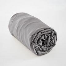 Drap housse 140 x 190 cm satin de bambou Salomé Anthracite