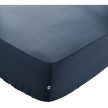 Drap housse 140 x 190 x 30 cm en coton bleu - julieta
