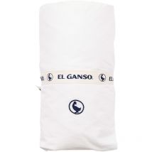 Drap housse (160x200+30cm rabat) 100% Coton 180TC coloris blanc logo brodé El Ganso