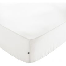 Drap housse 180 x 200 x 30 cm en coton blanc - julieta