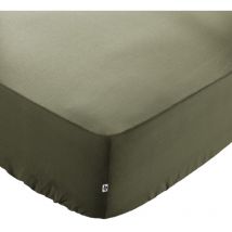 Drap housse 180 x 200 x 30 cm en coton vert - julieta