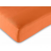 Drap housse 57 fils/cm² - 200 x 200 cm - Orange