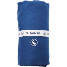Drap housse (90x200+30cm rabat) 100% Coton 180TC logo brodé bleu marine El Ganso