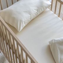 Drap housse bébé coton lavé Someo Beige 70x140