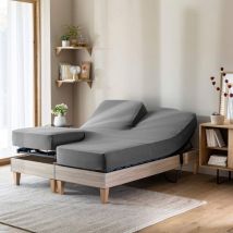 Drap housse gris souris tpr jersey extensible 2x70x190