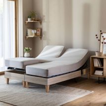Drap housse beige tpr jersey extensible 2x90x200