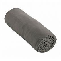 Drap housse gaze de coton Bio 90 x 190 cm Gris anthracite