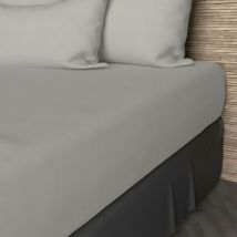 Drap housse en coton 57 fils 140x200 cm uni lin, par Soleil d'ocre