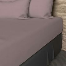 Drap housse en coton 57 fils 140x190 cm uni vieux rose, par Soleil d'ocre