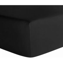 Drap housse coton 90 x 190 cm - Noir