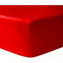 Drap housse coton 90 x 190 cm - Rouge