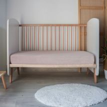 Drap housse coton certifié Oeko tex Vieux rose 40x80 cm