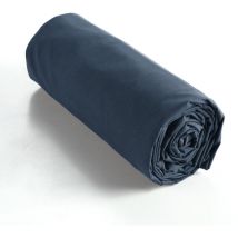 Drap housse coton luxe 140 x 190 cm bonnet 30 cm Ambre Bleu foncé